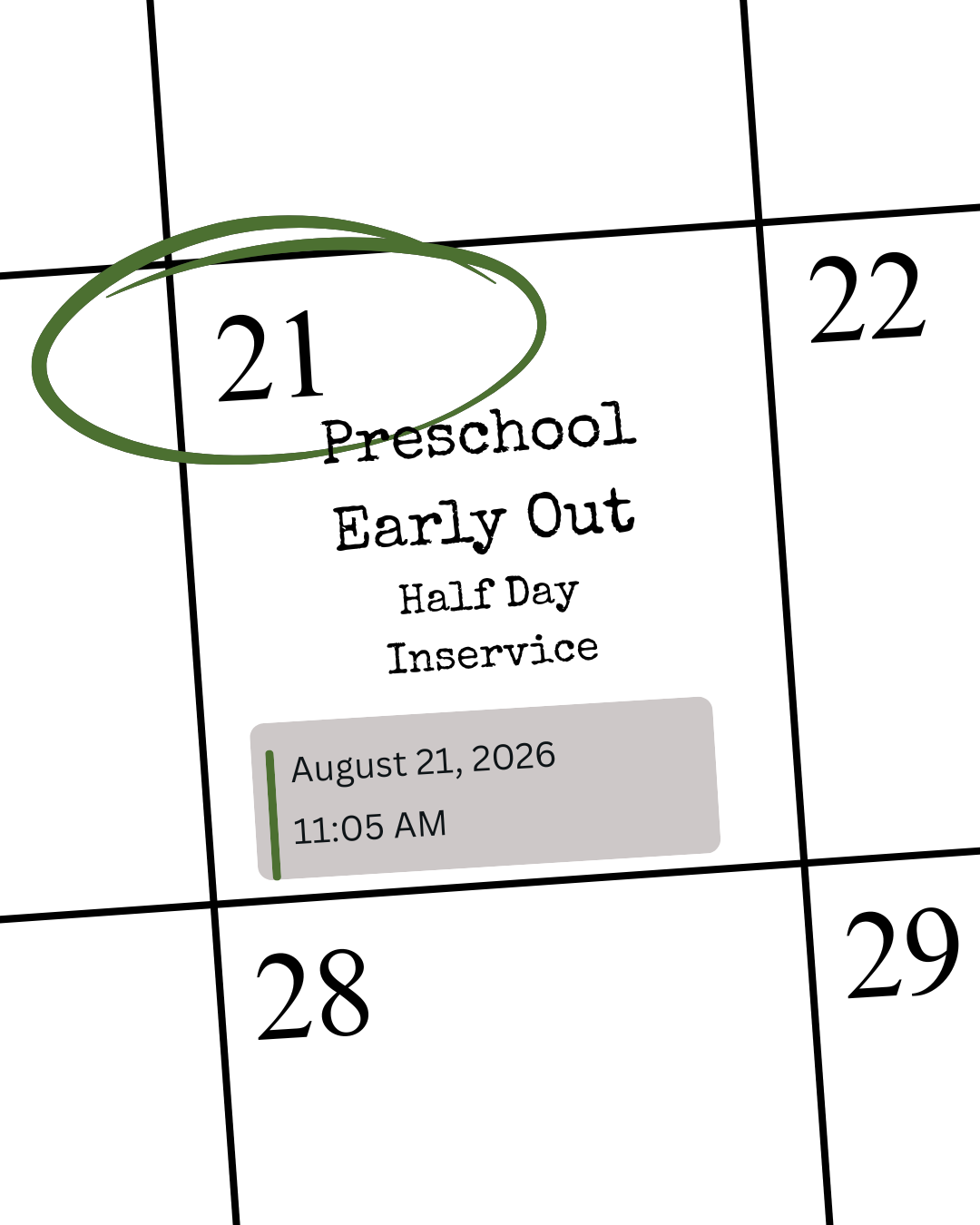 Prek Early Out